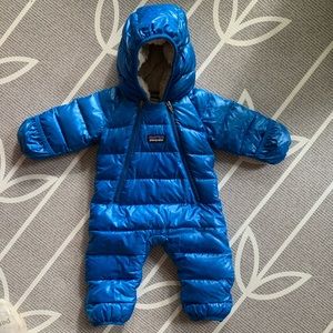 Patagonia // Blue Down Bunting Snowsuit 0-3 M